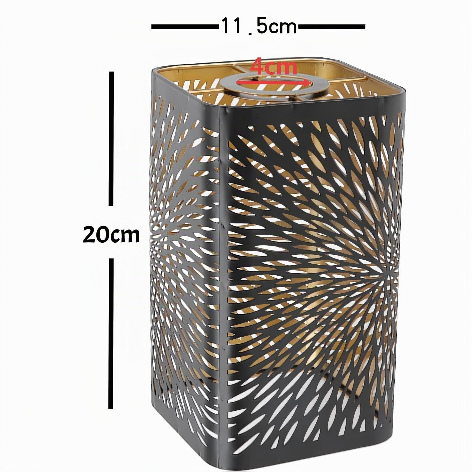 Paralume in Metallo Inciso Paralumi con Motivo Floreale per Lampada da Tavolo Paralume in Metallo Cavo Cilindro in Ferro per Lampadine E27 E26