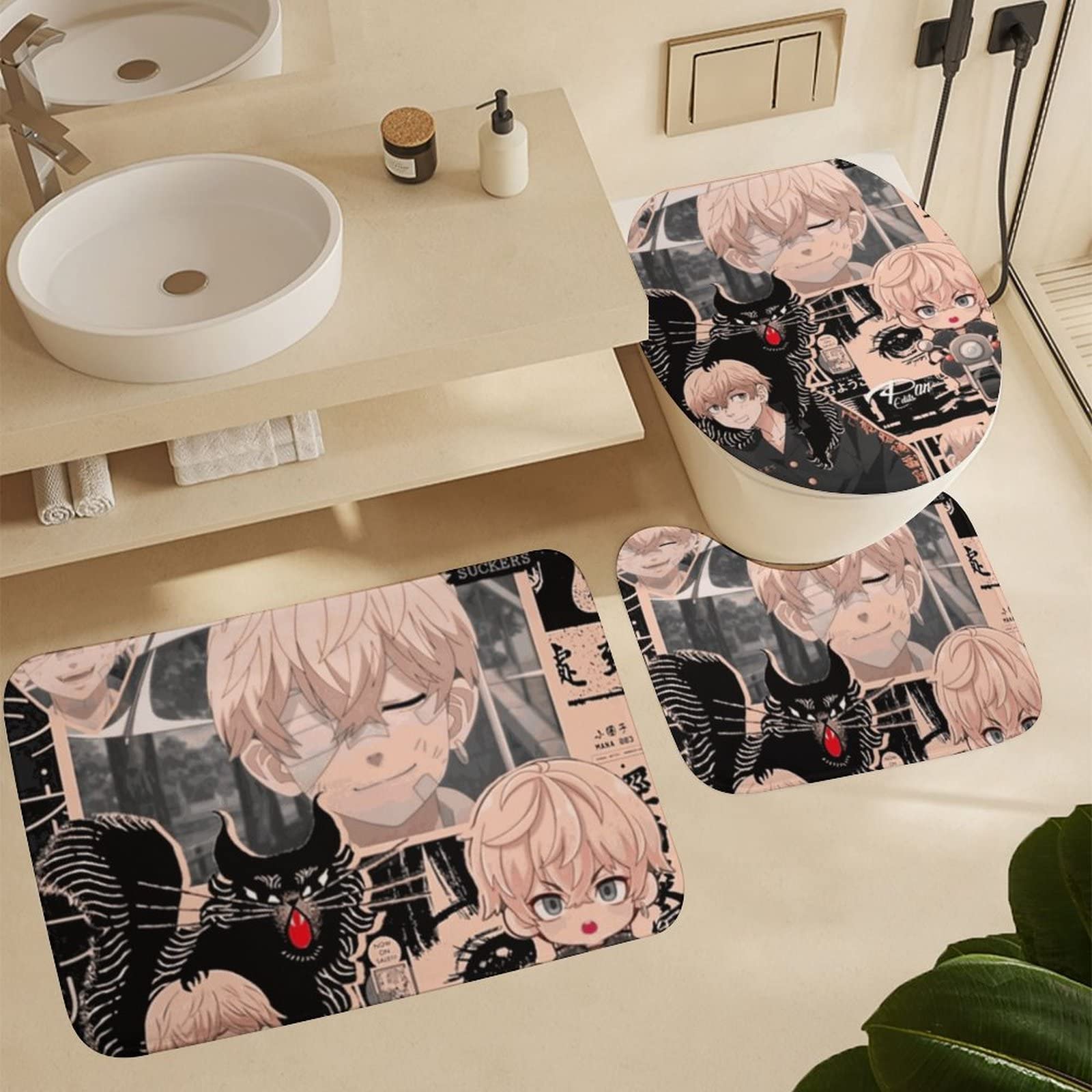 Amazon | 東京リベンジャーズ トイレマット 3点セット トイレ―カバー 