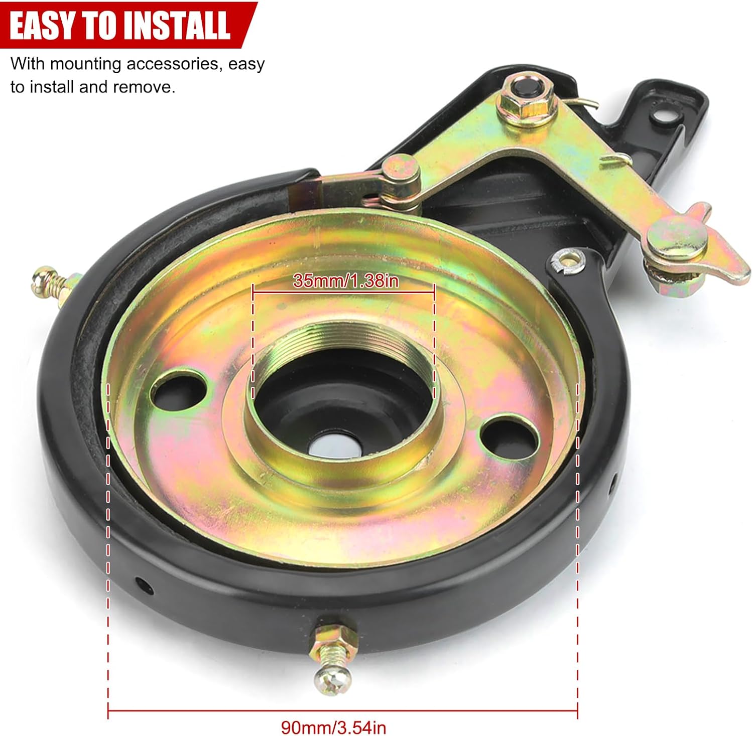 Gavigain Rear Band Drum Brake Assembly, Universal Steel Cycling Hub Brake Rear Roller Brake Kit Tricycle Brake Drum Kit for DIY Electric Folding Scooter Dirt Bike Tricycle