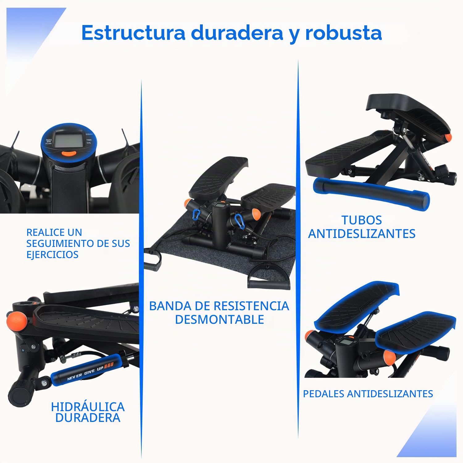 Stepper para el hogar Mini Stepper, Resistencia Ajustable Stepper con Smart Display, Stairmaster, Home Trainer Stepper 150 kg