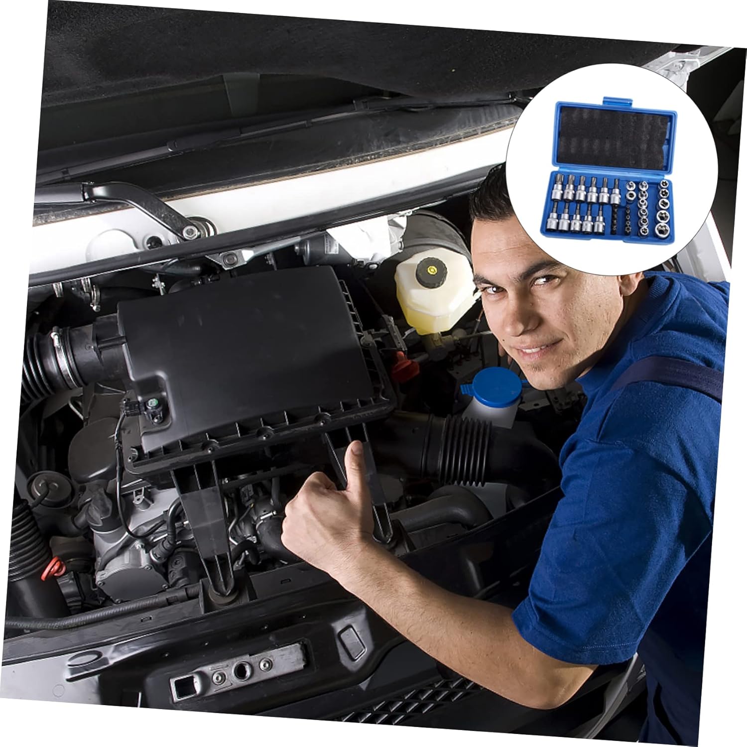 34pcs E-socket Set Star Bit Socket Handheld Tool Kit Durable Steel Construction for Mechanics and Diy for Automotive Repair and Maintenance