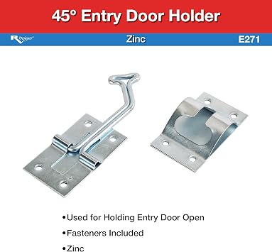 RV Designer E271-45 3 RV Entry Door Holder, Zinc