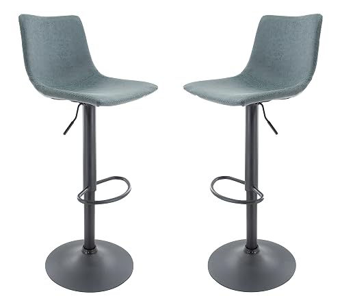 LeisureMod Tilbury Modern Adjustable Swivel Bar Stool Set of 2