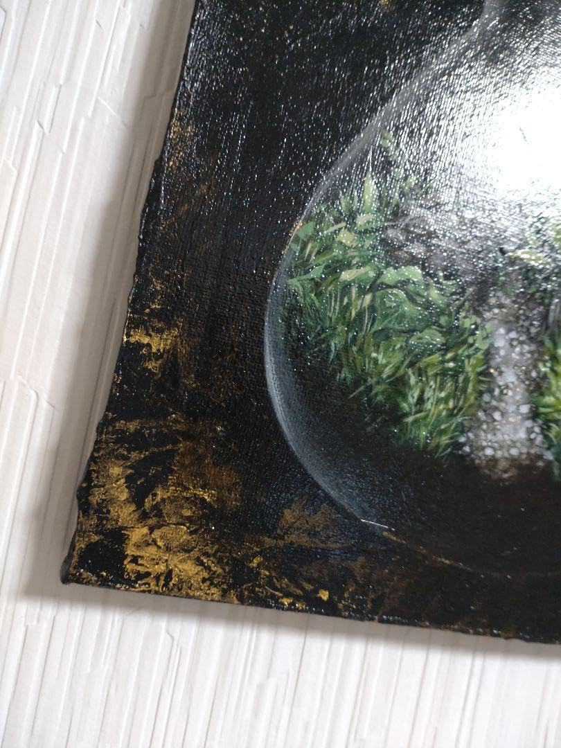 テラリウムの油絵【導き】1点物の原画アート/作者サイン入り/F3号