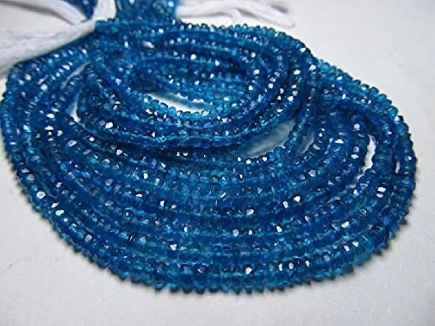 Apatite néon perles 3mm lot 10 fils rondelles pierres naturelles facettées