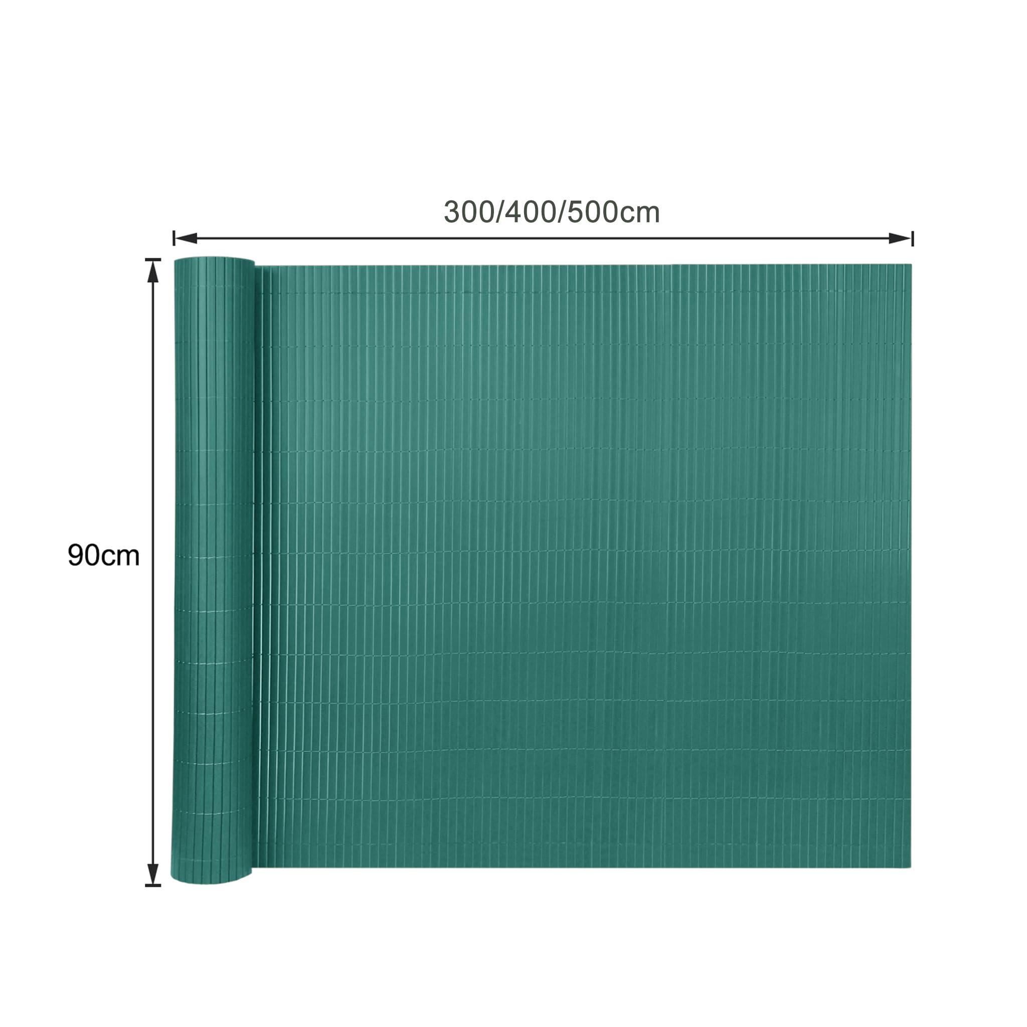 YRHome Mata maskująca z PCW, 90 x 900 cm, stabilna, ogrodzenie balkonowe, ochrona przed wzrokiem, z opaskami kablowymi, ochrona przed wiatrem, odporna na działanie warunków atmosferycznych, na balkon, do ogrodu, na taras, zielona