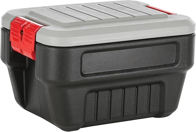 Heavy Duty 8 Gallon Lockable Storage Box, Durable Storage Bin