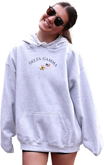 Go Greek Chic Sorority Hoodie with Teddy - Ash