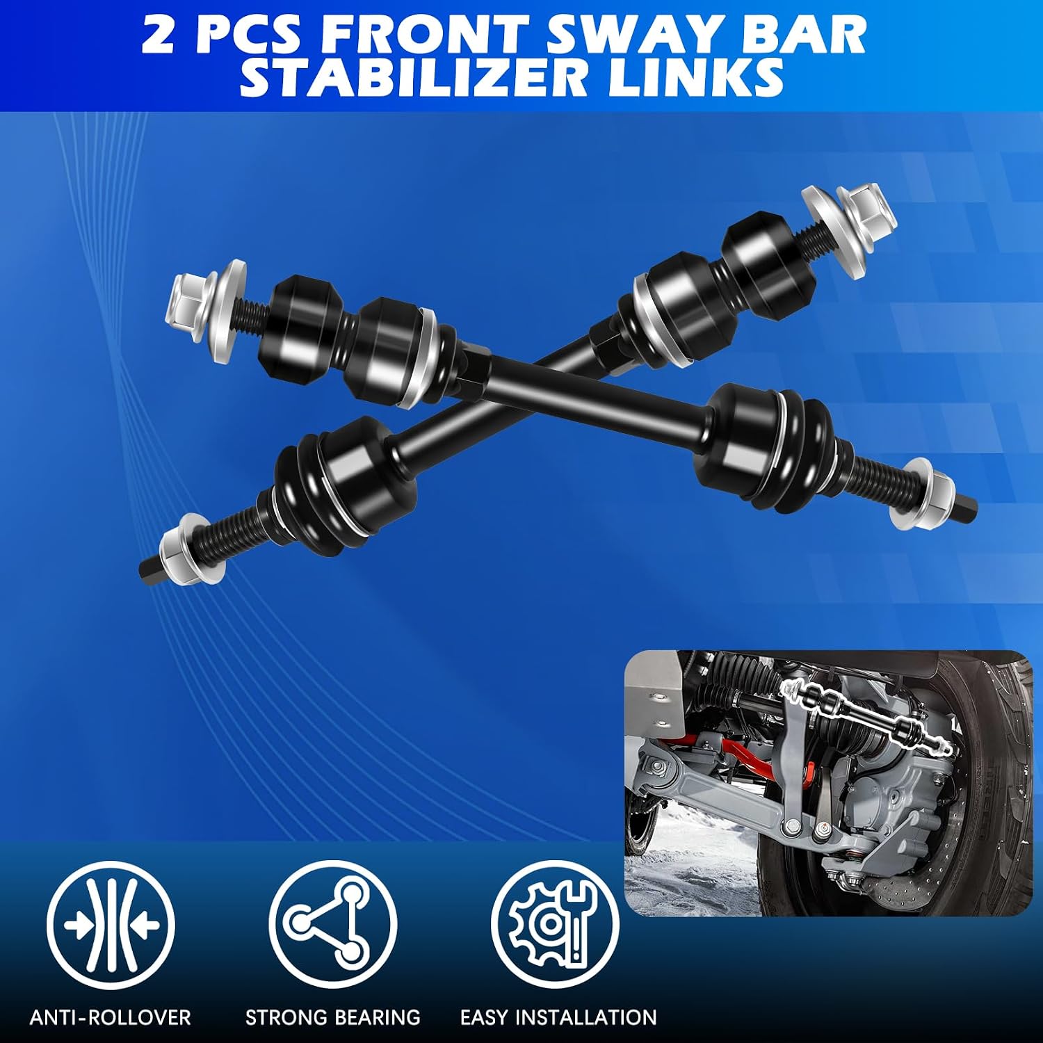 2Pcs Front Sway Bar Links Compatible with Ford F-150 2005-2008, for Lincoln Mark LT 2006-2008, Sway Stabilizer Link Replaces K80338