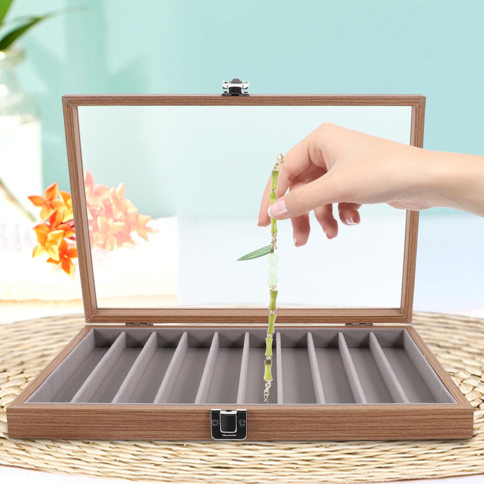 Organizador de joyas apilable, expositor de collares, bandeja para collares, gargantillas, estuche para collares, bandeja organizadora de joyas, soporte para collares, cadena de perlas de viaje,