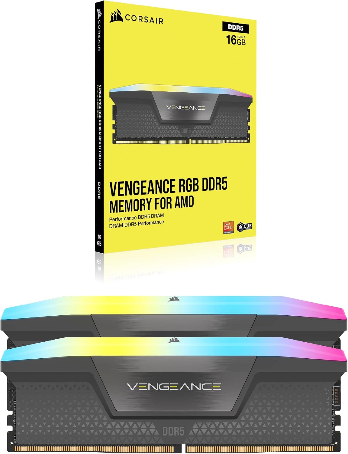 Memoria RAM  Vengeance RGB DDR5 64GB 5600 MHz ottimizzata da AMD - colore Grigio Freddo - RAM - Immagine 6