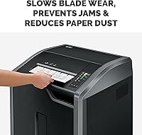 Vista 6 de Fellowes Powershred LX22M - Trituradora de papel microcortada de 20 hojas (5263501) y hojas lubricantes Powershred Performance