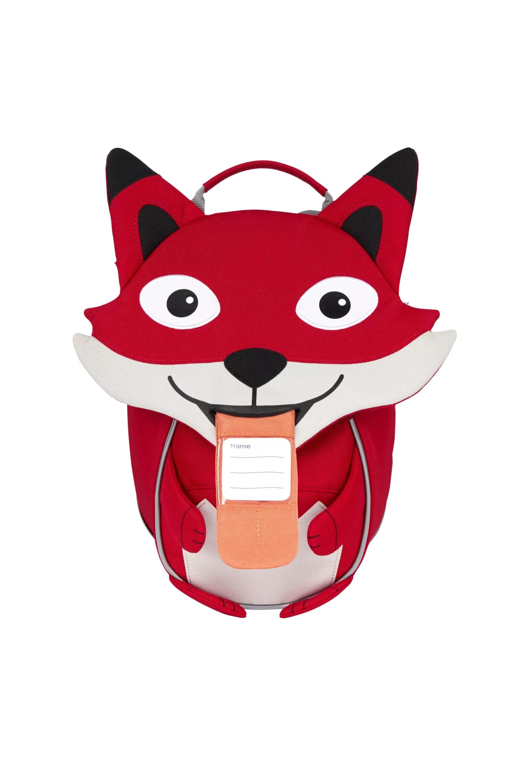 Affenzahn Kinderrucksack Kleiner Freund Fuchs - Rot | Ergonomischer Kindergarten-Rucksack für Kinder von 1 bis 3 Jahren mit Reflektoren, Ziehzunge und Namensschild