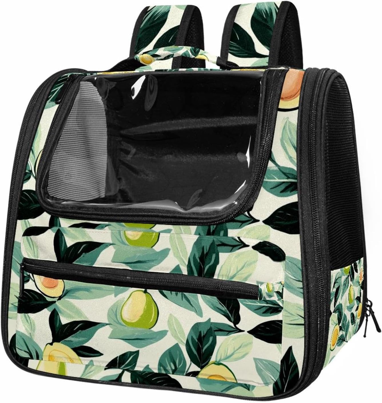 Portable Travel pet Backpack Carrier Hamster Bag Small Dog cat Carrier Breathable Hang Bag, Seamless Pattern with Avocado (4)