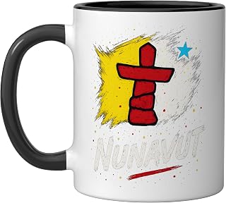 Nunavut Flag Inuit Nunavummiut Pride Ceramic Mug, Black/White