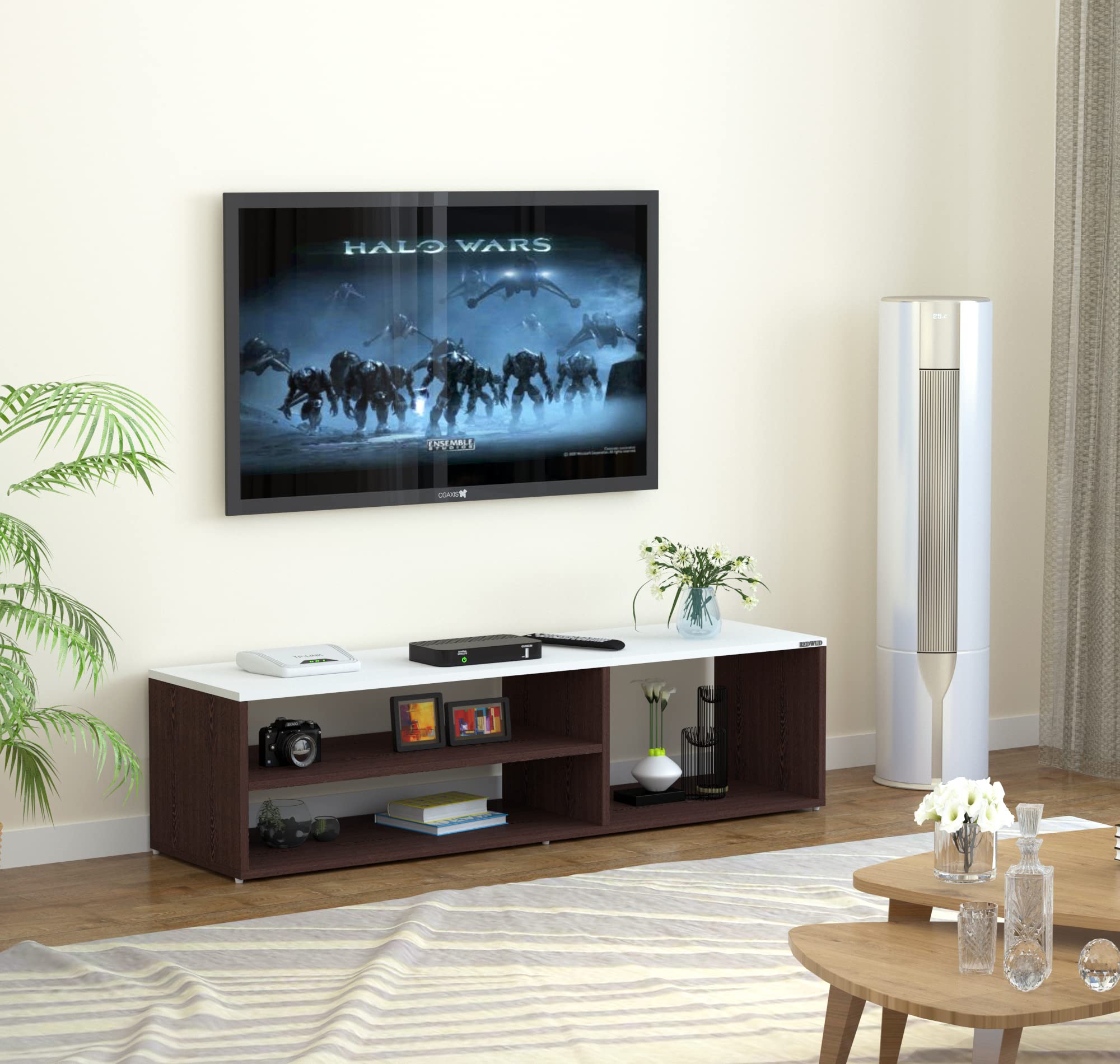 Redwud Skyler Engineered Wood TV Entertainment Unit/TV Cabinet/TV Stand (Wenge/White) - Ideal for Upto 52" (B09WMS2HCP) Amazon Price History, Amazon Price Tracker