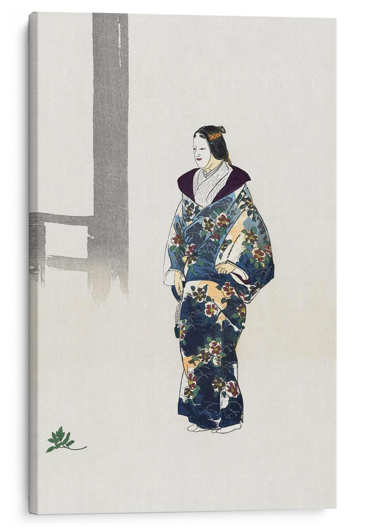 PRINTROY, Actor in the No Play Tomonaga 1926 Canvas Wall Art Print by Kogyo Tsukioka, Framed Picture Home Decor 122x81 cm (48"x32")