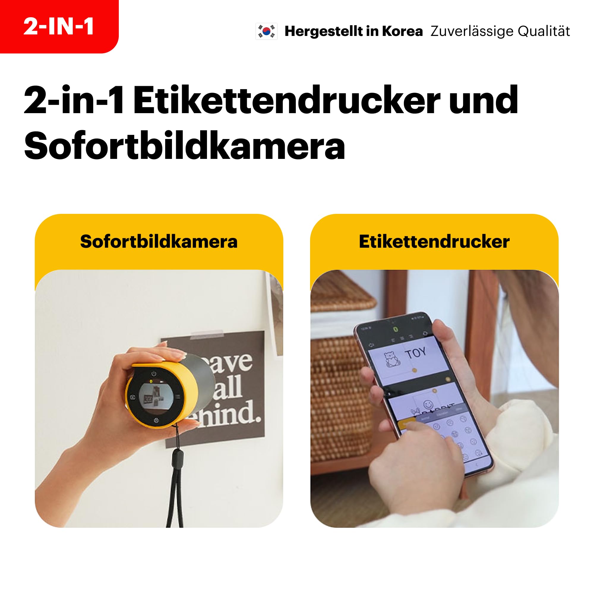 Kodak Memo Shot ERA Kinder-Sofortbild-Digitalkamera und Foto-Etikettendrucker, Weiß (Kamera mit 1 Rolle One-Touch-Etikettenpatrone)