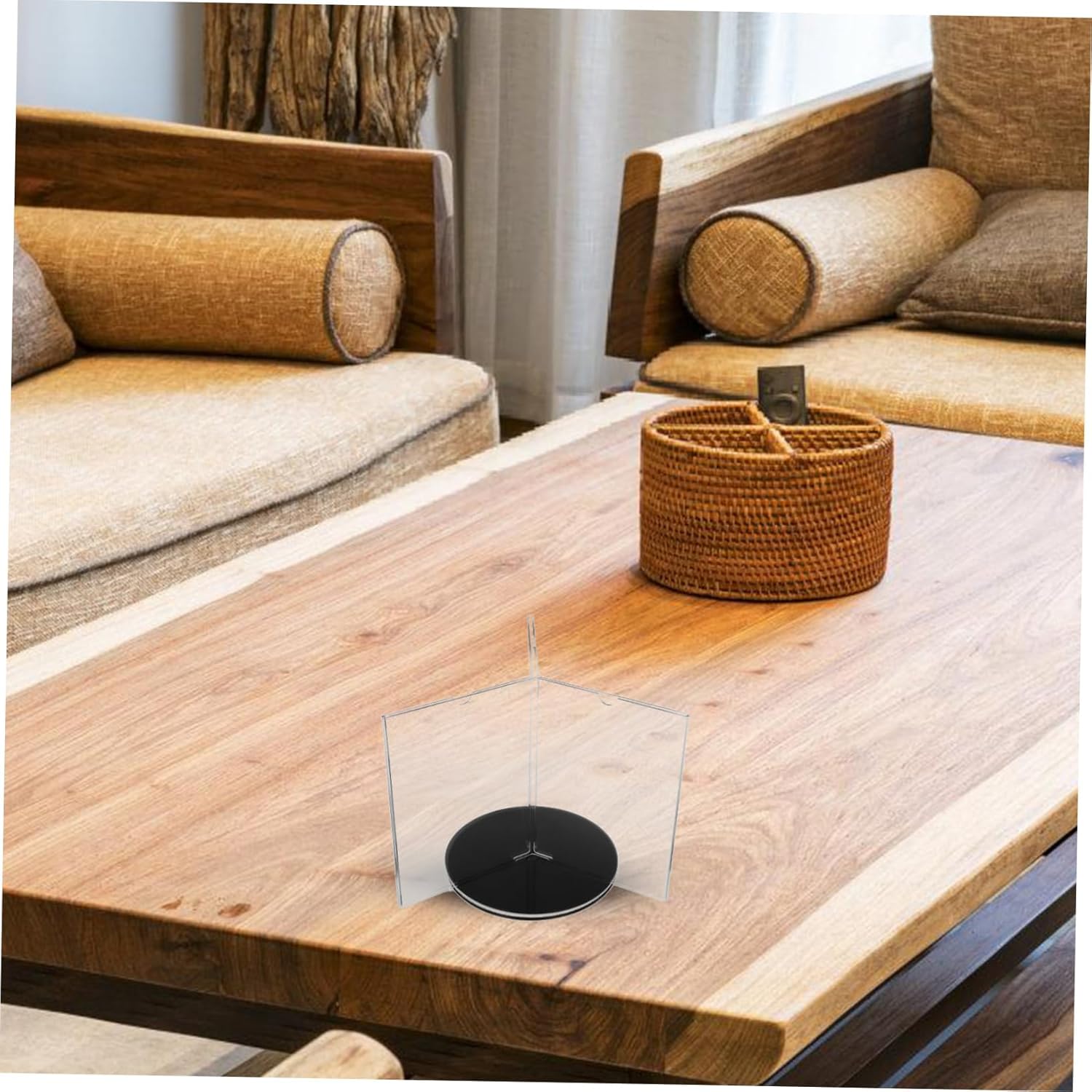 ERINGOGO A5 Acrylic Sign Holder 6-Sided Rotatable Menu Stand with Base for Restaurants Cafes and Events Multi-Sided Display Stand for Tabletop Use