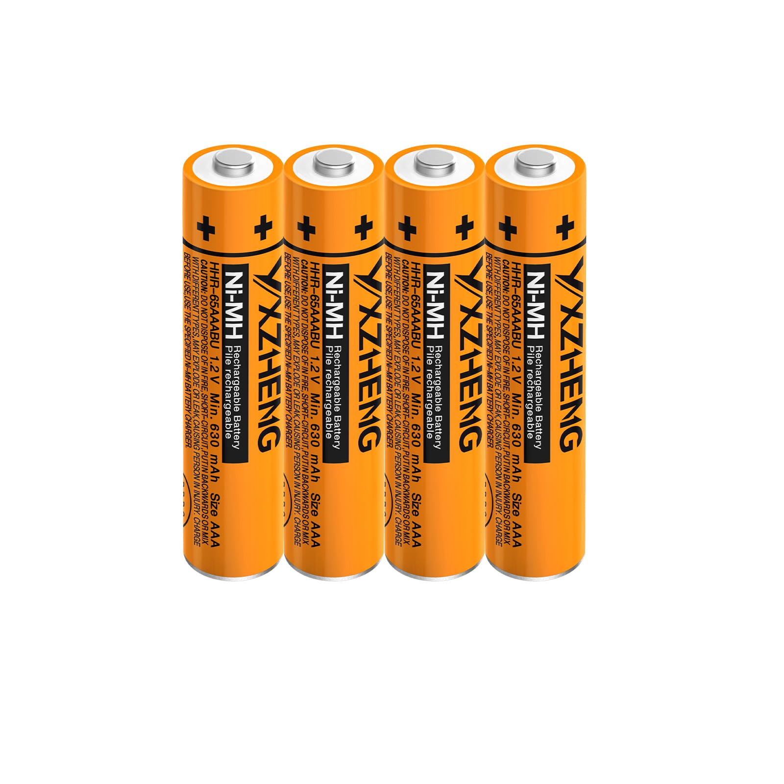 4pcs HHR-65AAABU AAA Battery 1.2V NI-MH Rechargeable 630mAh Compatible with Panasonic Cordless Phone