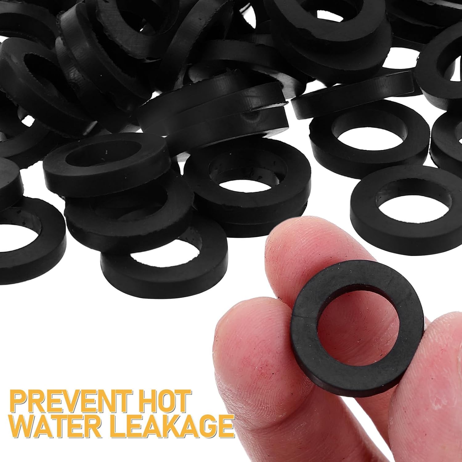 Generic 500pcs Black Rubber Gaskets: 1/2'' Rubber Washers for Shower Hose and Water Heater - Connector Seals Washers - Plumbing Gasket Replacement