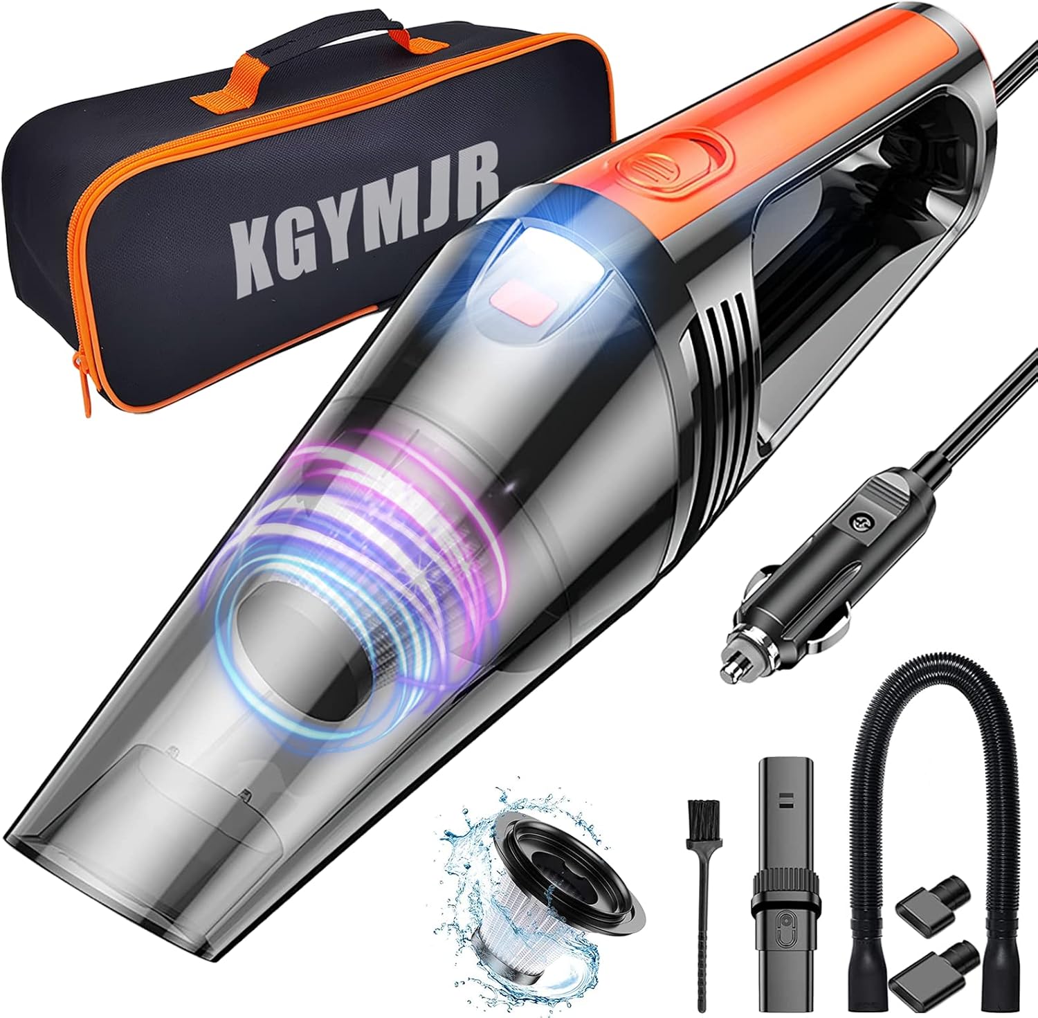 Handheld Car Vacuum Cleaner, Strong 6000 Pa Wireless Car Vacuum Cleaner, 16.4Ft Corded Handheld