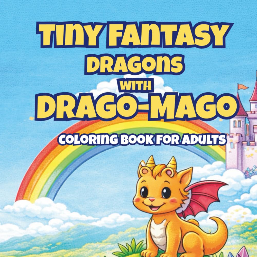 Tiny Fantasy Dragons with Drago-Mago: A Cute and Relaxing Fantasy Coloring Book for Adults and Teens