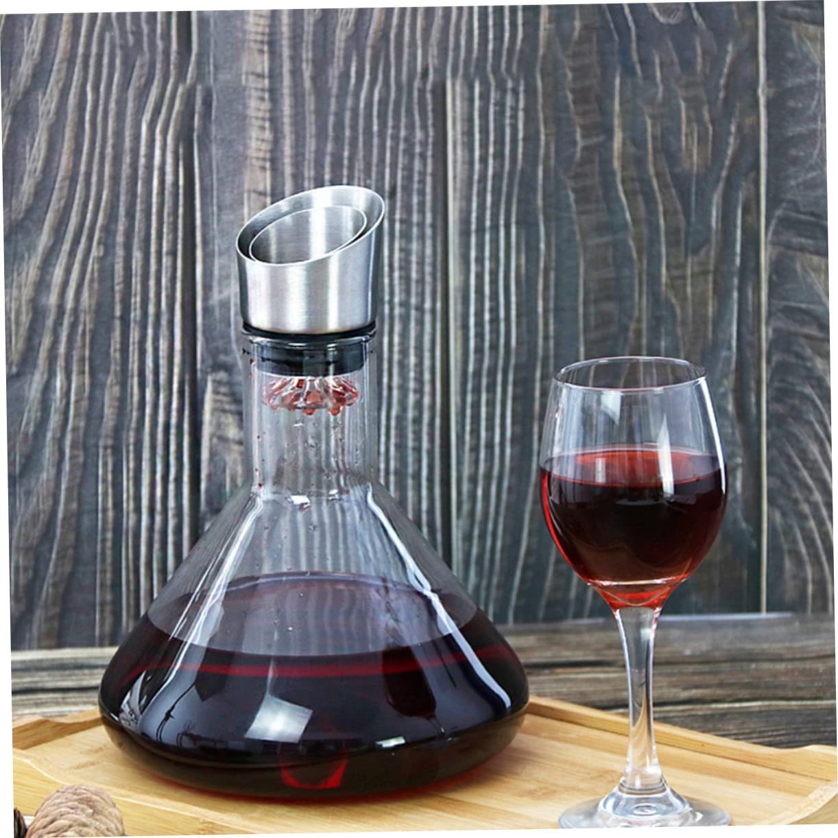 MAGICLULU Decanter per Vino Trasparente Divisore per Liquori Domestici Caraffa per Vino da Bar