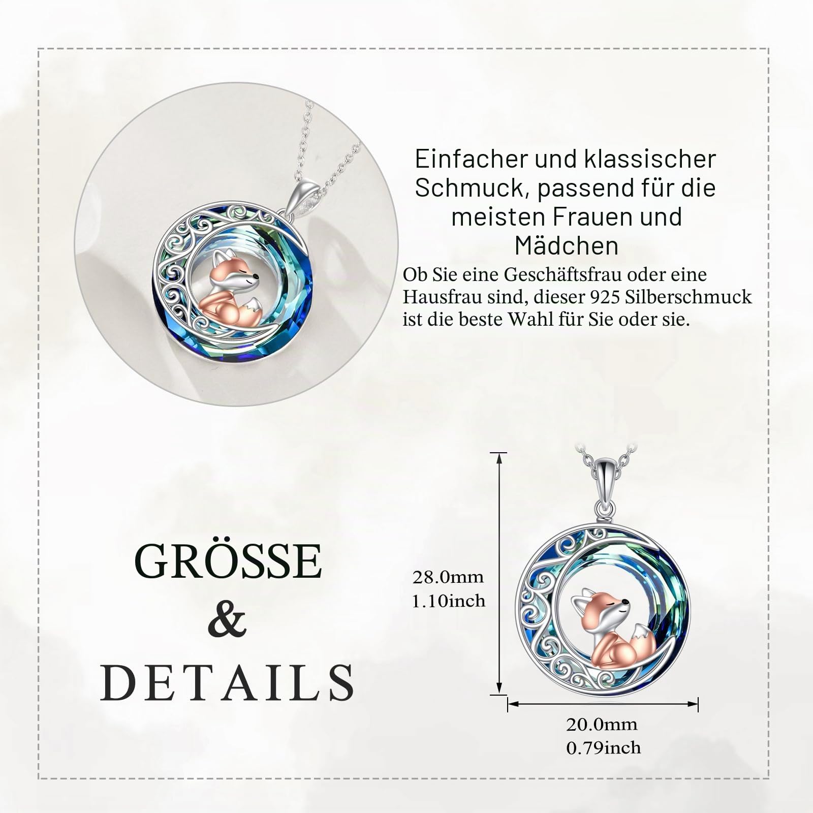 YAFEINI Schwarze Katze Mondstein Kette Damen 925 Sterling Silber Mond Anhänger Halskette Schmuck Geschenk für Mädchen