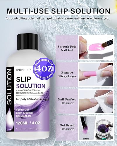 Miniatura 7 de LOUINSTIC Removedor de esmalte de uñas de gel, kit de solución de gel de uñas de polietileno, removedor de gel de 3 a 5 minutos para removedor de