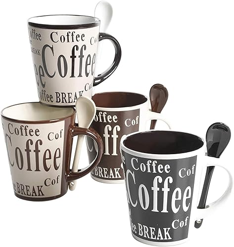 Miniatura 2 de Mr Coffee - Juego de taza y cuchara de café Bareggio, NA (8 unidades), Negro/Blanco