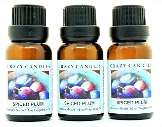 Crazy Candles Spiced Plum 3 Bottles 1/2 FL Oz Each (15ml) Premium Grade Scented Fragrance Oil