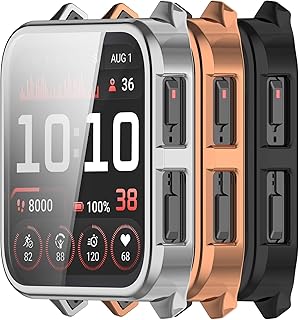 Venu X1 Screen Protector Compatible with Garmin Venu X1 Smartwatch Accessories Screen Protector Watch Case Soft TPU Full Protection 3Pack (Black,Silver,Rose Gold)