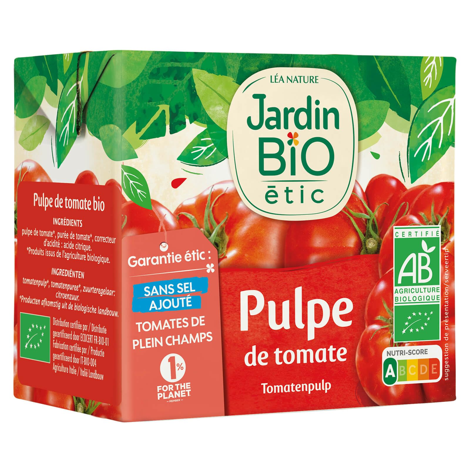 Jardin BIO étic - Pulpe de Tomate sans sel ajouté 500g