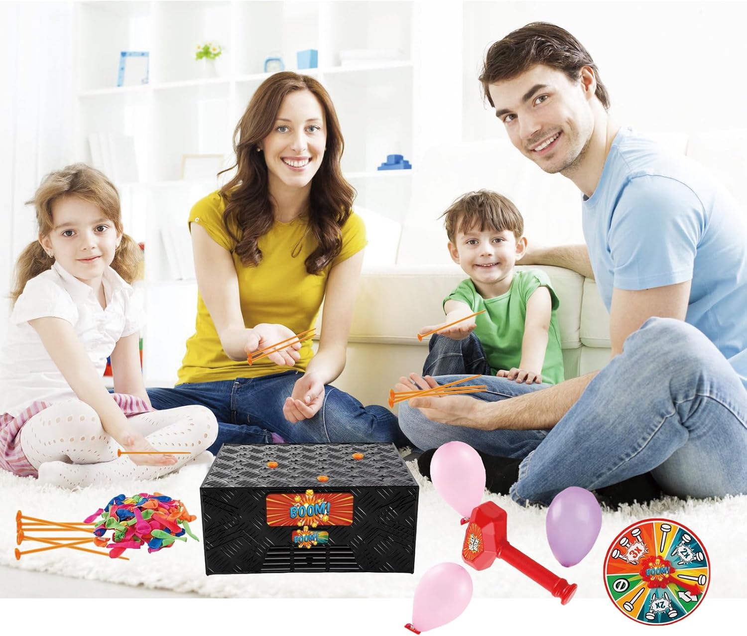 Bang Popping Balloon Game New Explosion Balloon Popping Game for Adults Kids Board Family Game Night Favorite Popular Social Media Games Everyone Can Play Challenge Friends Party Game Props(1Box) - Image 4
