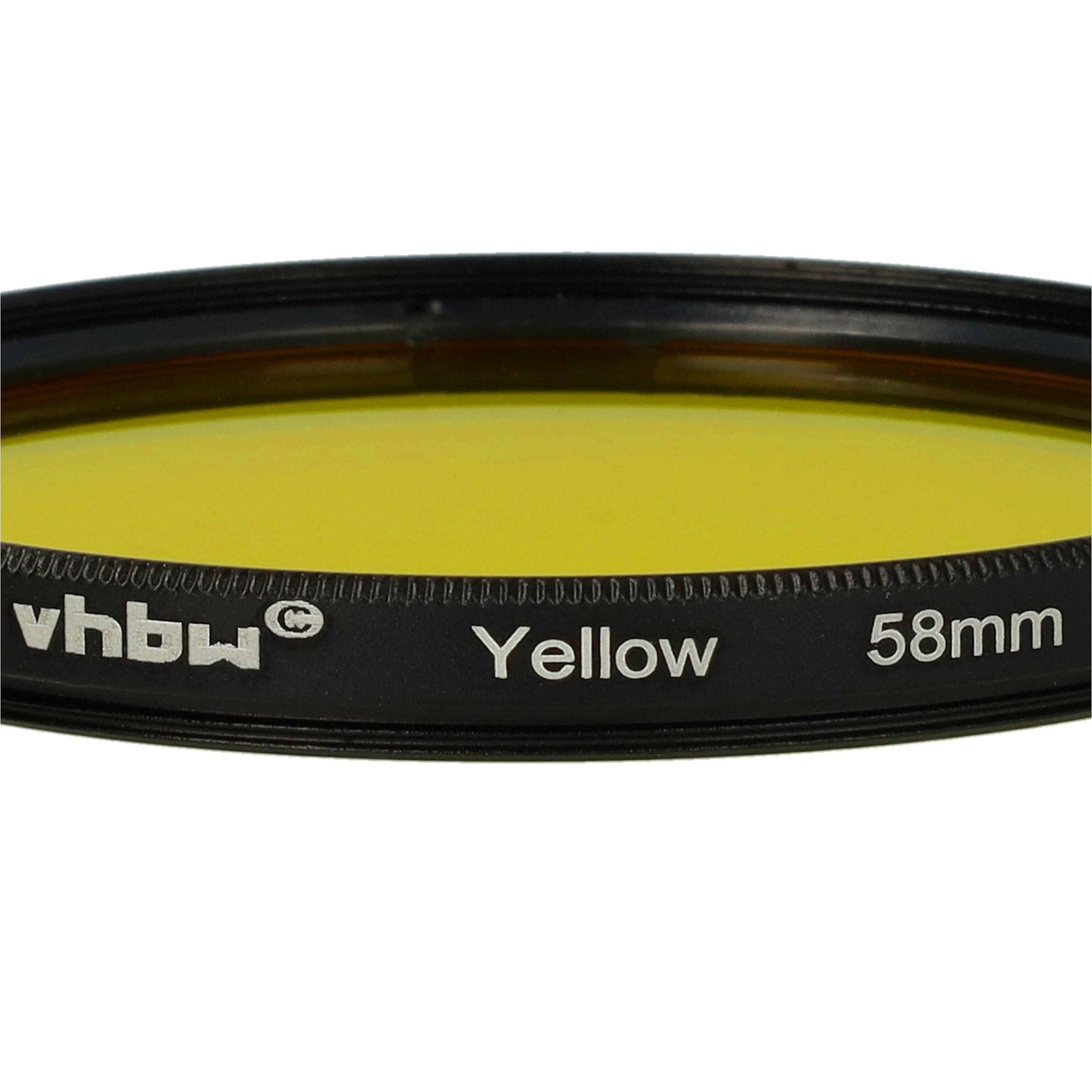 vhbw Universal Farbfilter gelb für Kamera Objektive mit 58mm Filtergewinde - Gelbfilter