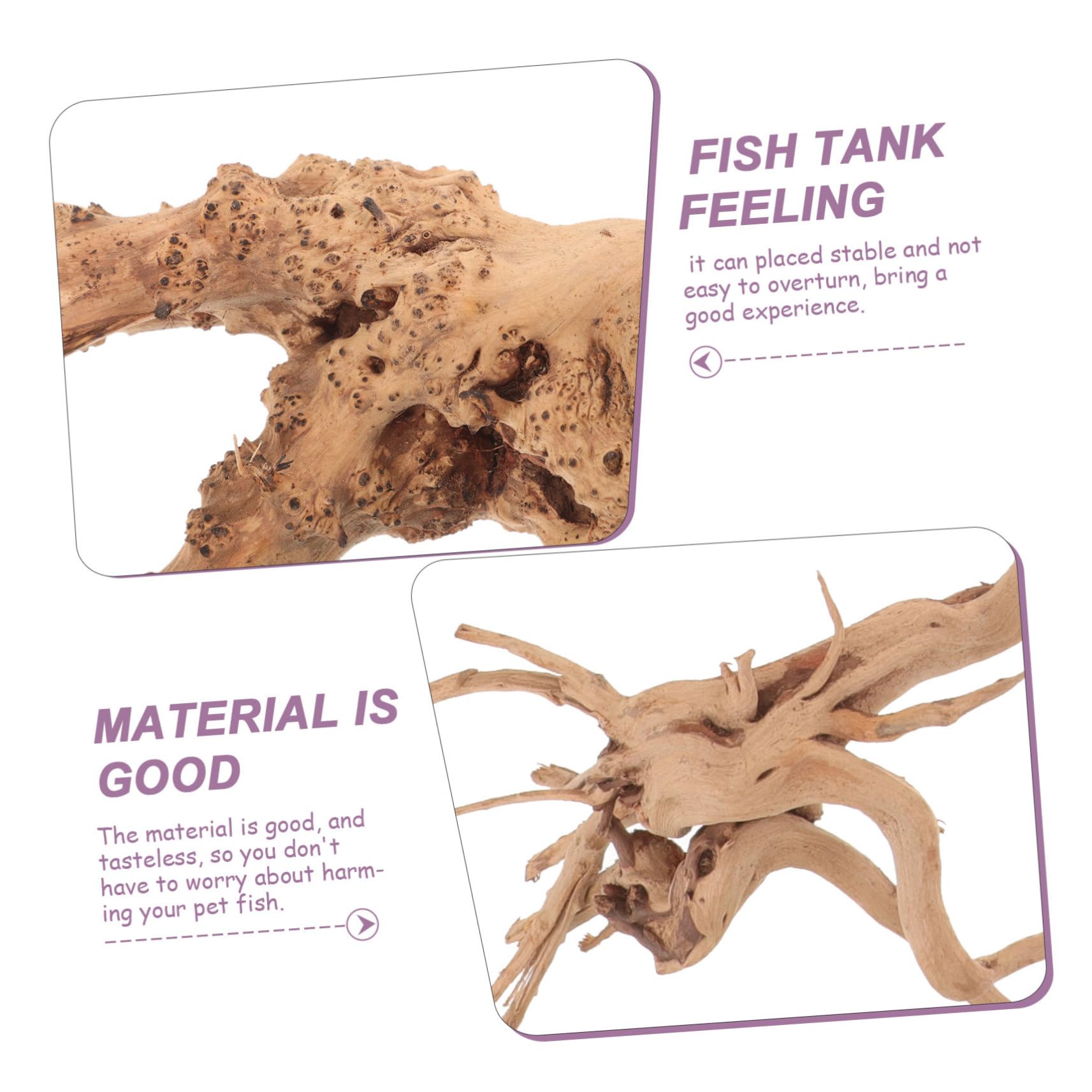 Parliky Wood Crafts for Aquarium 4pcs Fish Tank Decorations Reptile Branch Plant Stump Ornament