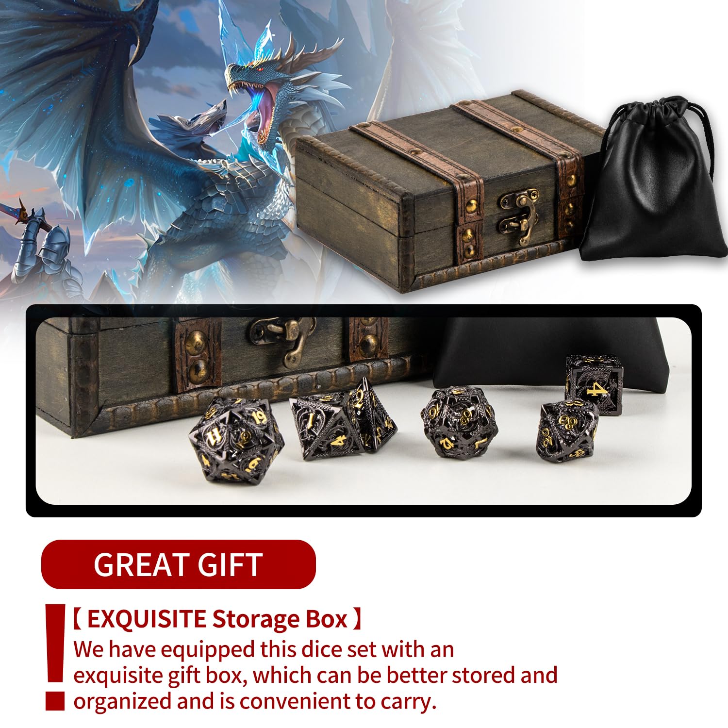 Amazon.com: SWeien 7PCS DND Dice Set, Premium Hollow Metal