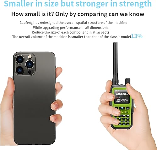 Miniatura 6 de BAOFENG UV-5R Mini radio bidireccional de doble banda (5 W999CH)  Programación de aplicación Bluetooth, alerta meteorológica NOAA, carga rápida tipo