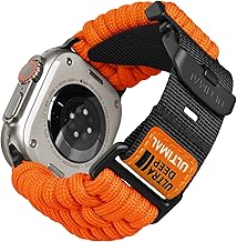 ULTIMAL Band Compatible with Apple Watch 49mm/45mm/44mm/42mm, Braided Nylon Paracord Strap for Sports Outdoors with Adjustable Buckle for Series 1/2/3/4/5/6/SE/7/8/9/Ultra 2/1