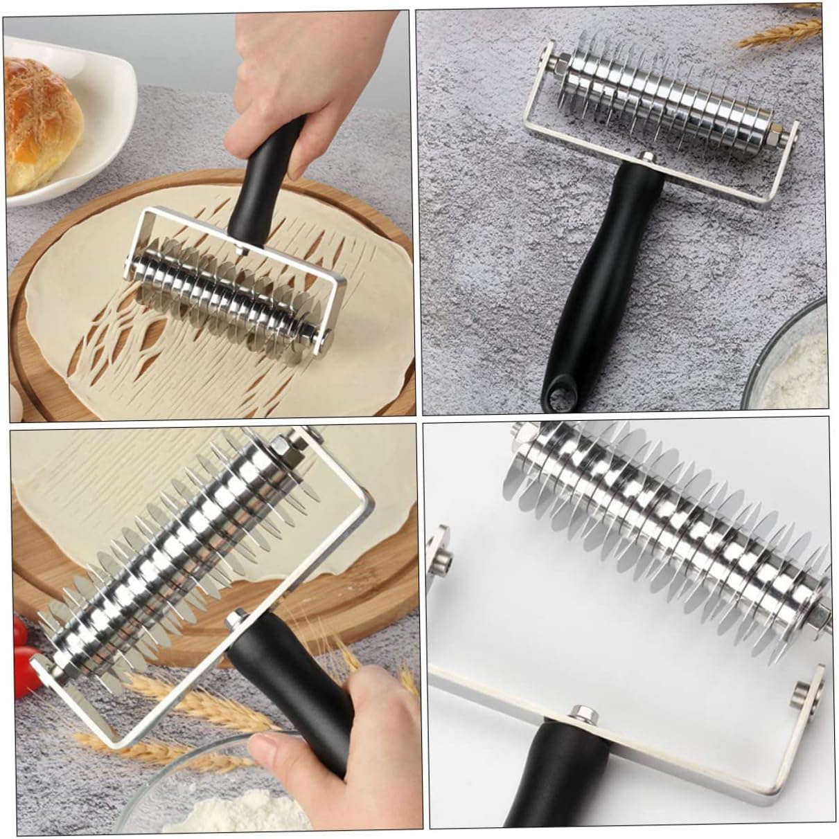 1Pc Multifunctional Dough Lattice Roller Cutter Pastry Tool for Pizza and Cookie Dough Easy to Use Portable Kitchen Baking Accessory