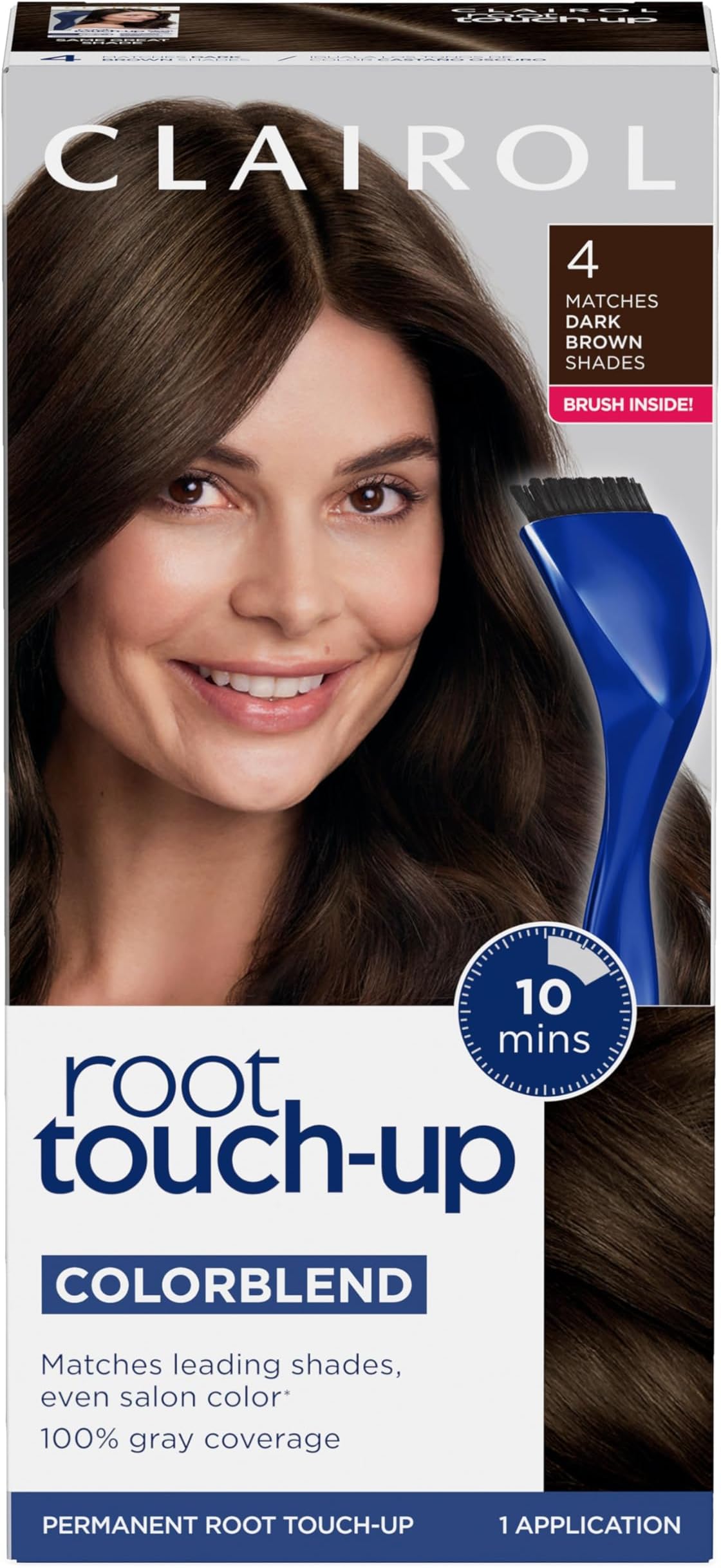 Clairol Nice'n Easy Root Touch Up Permanent Hair Colour - 4 Dark Brown - by Clairol Nice'n Easy