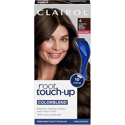 Clairol Root Touch-Up by Nice'n Easy Permanent Hair Dye, 4 Dark Brown Hair Color, Pack of 1
