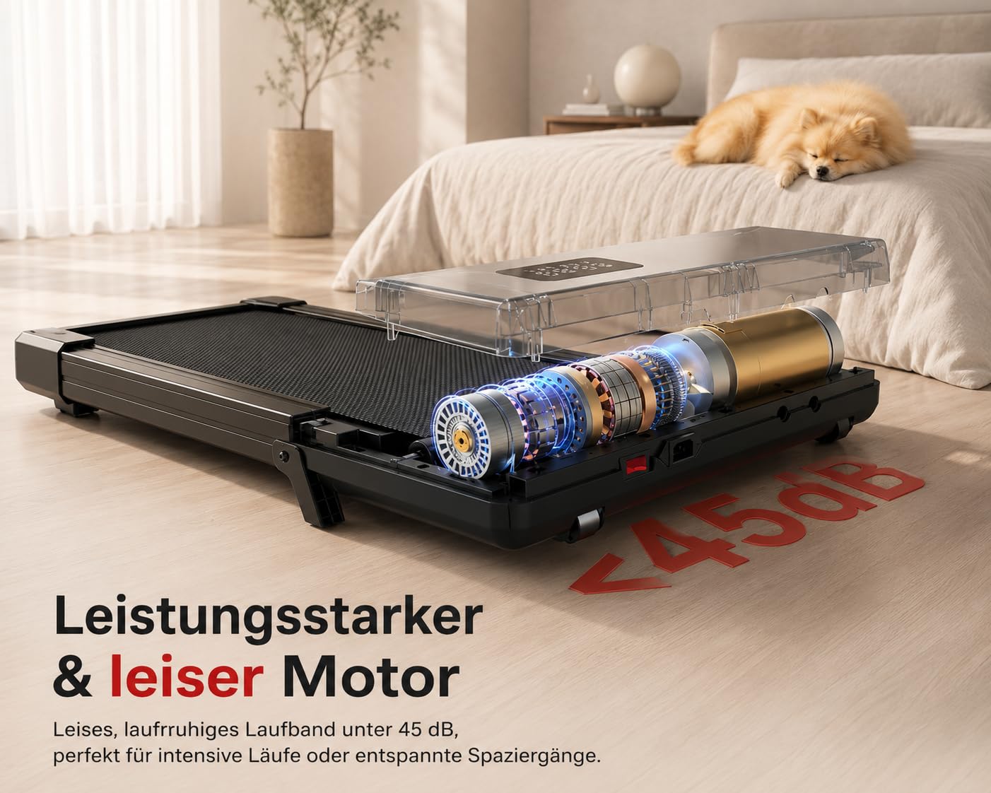 Laufband zum Gehen für Zuhause und Büro – Kompakter Heimtrainer, leise Laufoberfläche, faltbares Design, platzsparend für tägliche Bewegung