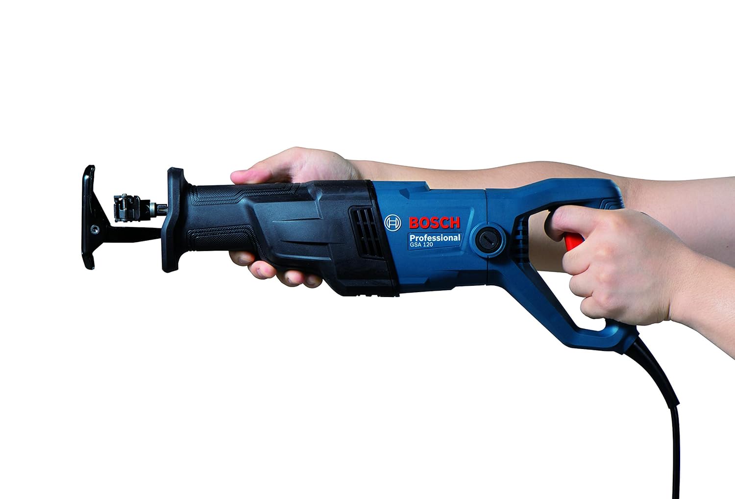 User holding Bosch GSA 120 Professional Sabre Saw