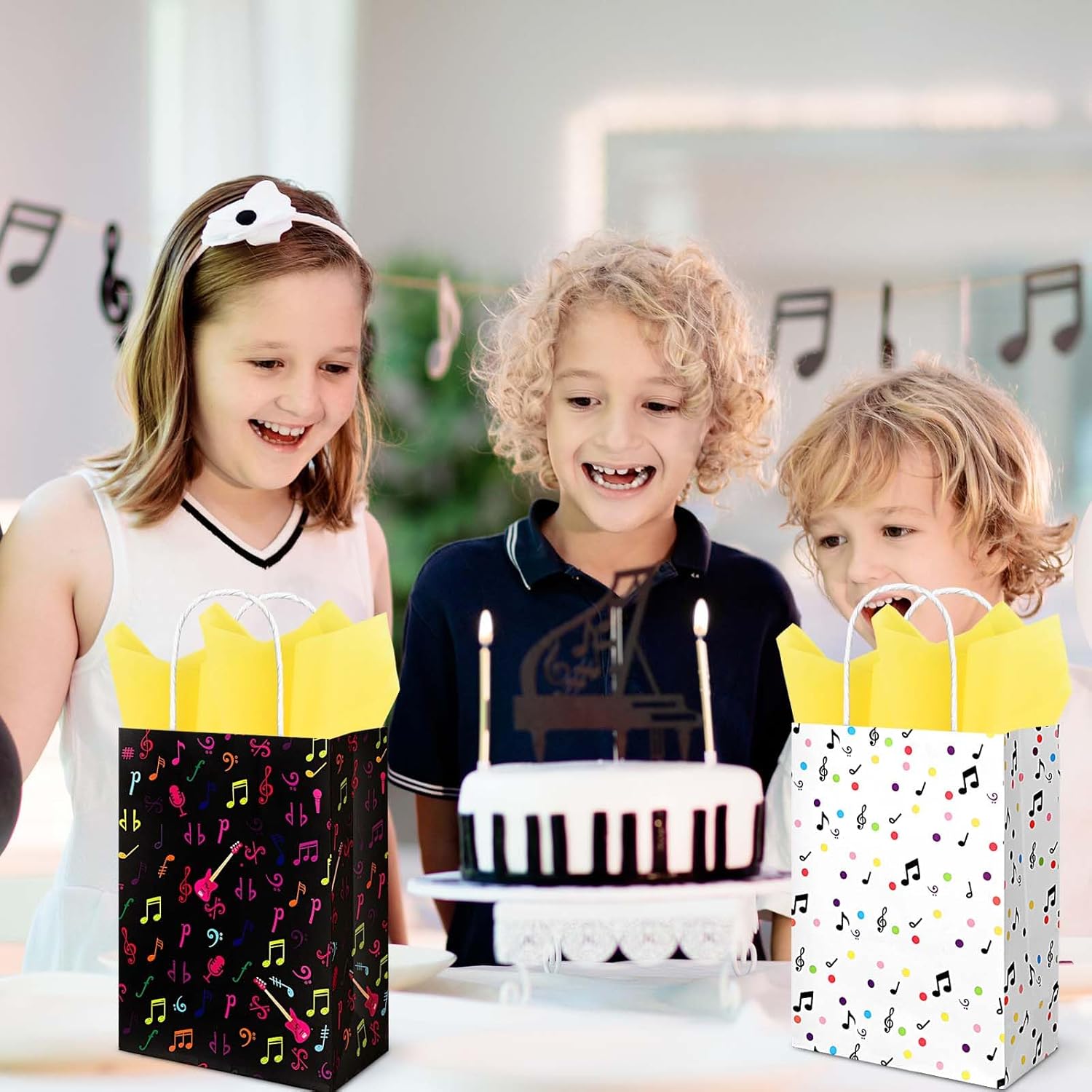 24Pack Muiscal Notes Paper Gift Bags Colorful Musical Party Favor Bags for Baby Shower Music Themed Birthday Party Supplies - Image 4