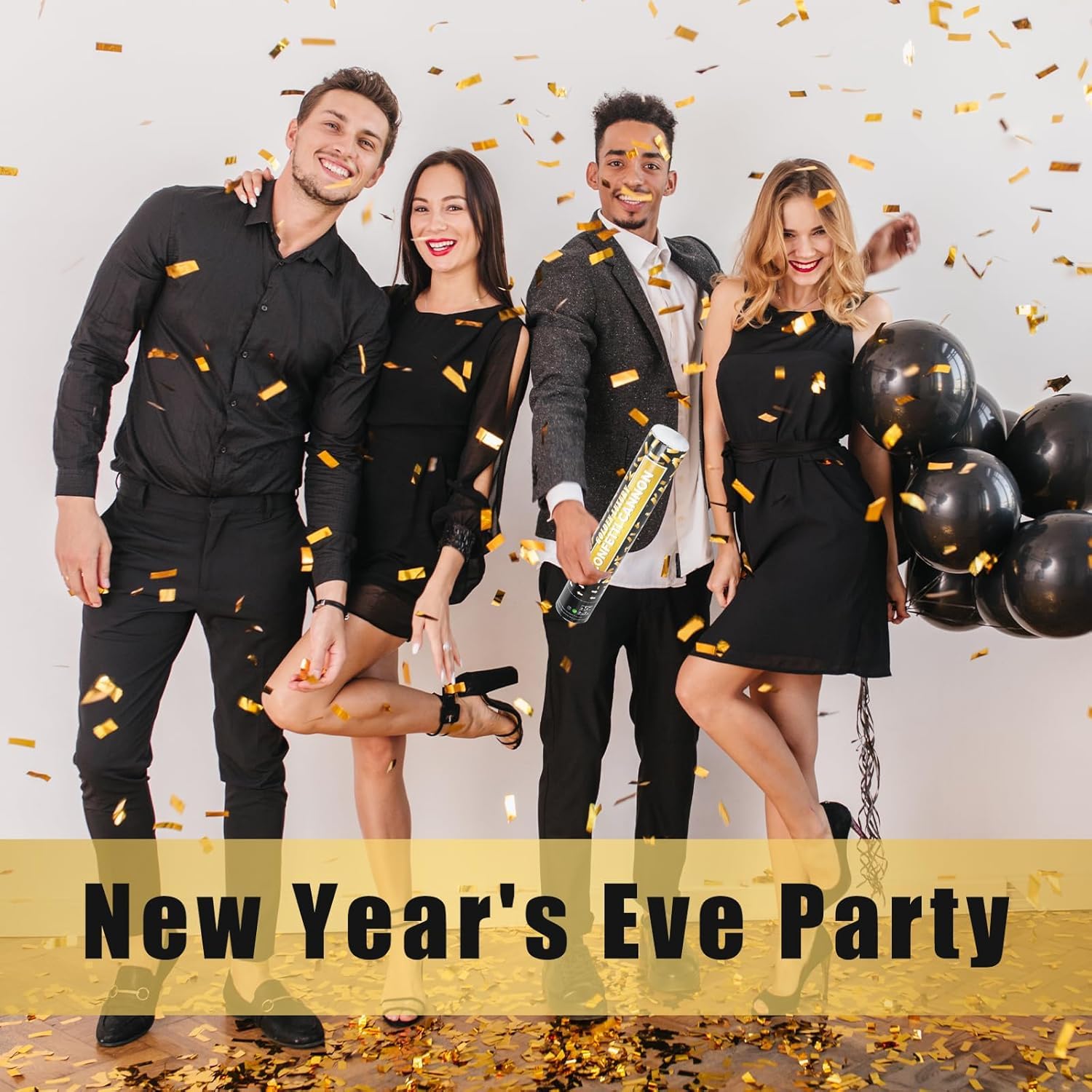 5 Packungen Konfettikanonen Gold, 30,5 cm Konfettikanonen Party Popper, Gold Konfetti Poppers für Abschlussfeier, Hochzeit, Geburtstagsfeiern und Silvesterfeier