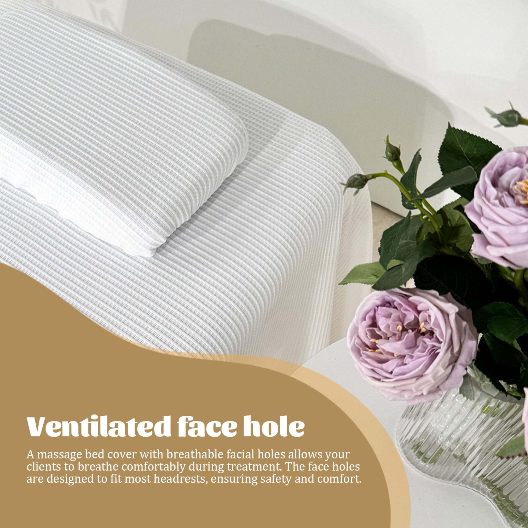 Jupe de table de massage respirante avec trou de visage, couverture de lit de beauté réutilisable, couvercle de lit de spa pour salon, café
