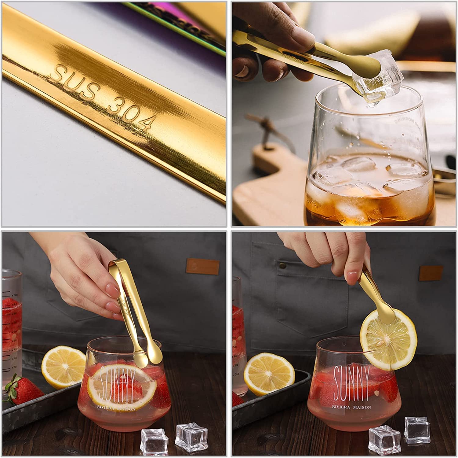 6 Stück Mini Zuckerzangen Set - Edelstahl Eiszangen Für Süßigkeiten & Party