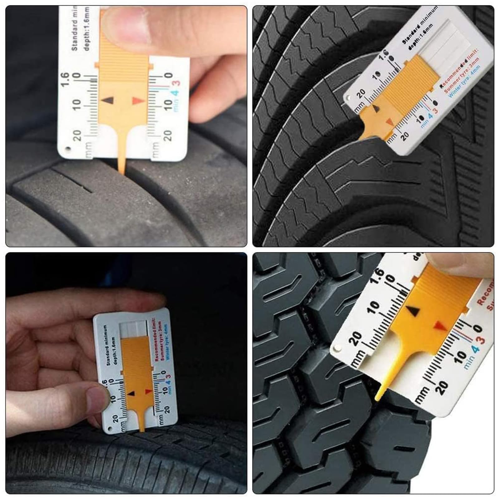 Misuratore di profondità per pneumatici 0-20 mm, calibro portatile